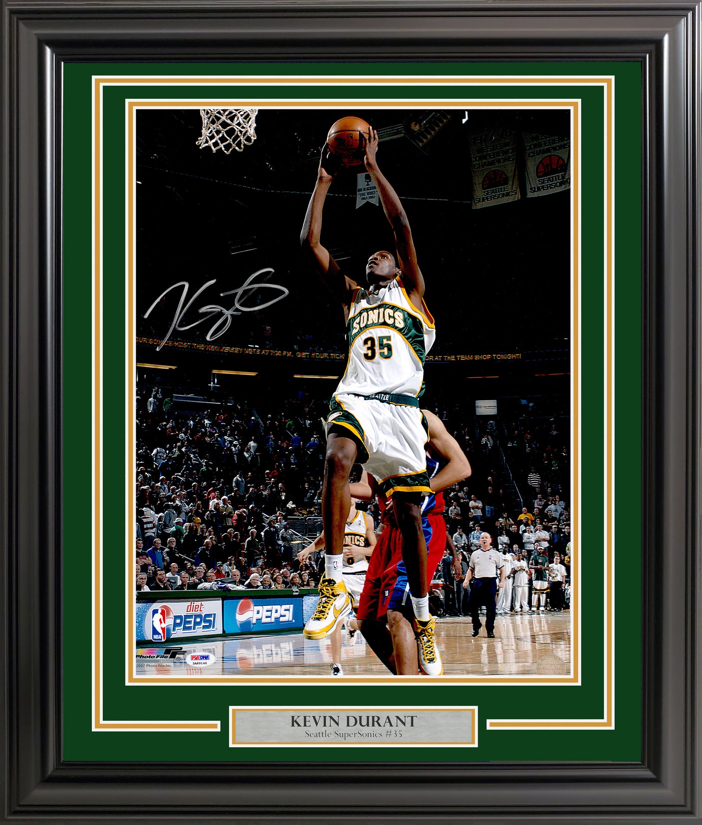Kevin Durant Autographed Framed 16x20 Photo Seattle Supersonics PSA/DNA ITP Stock #256672