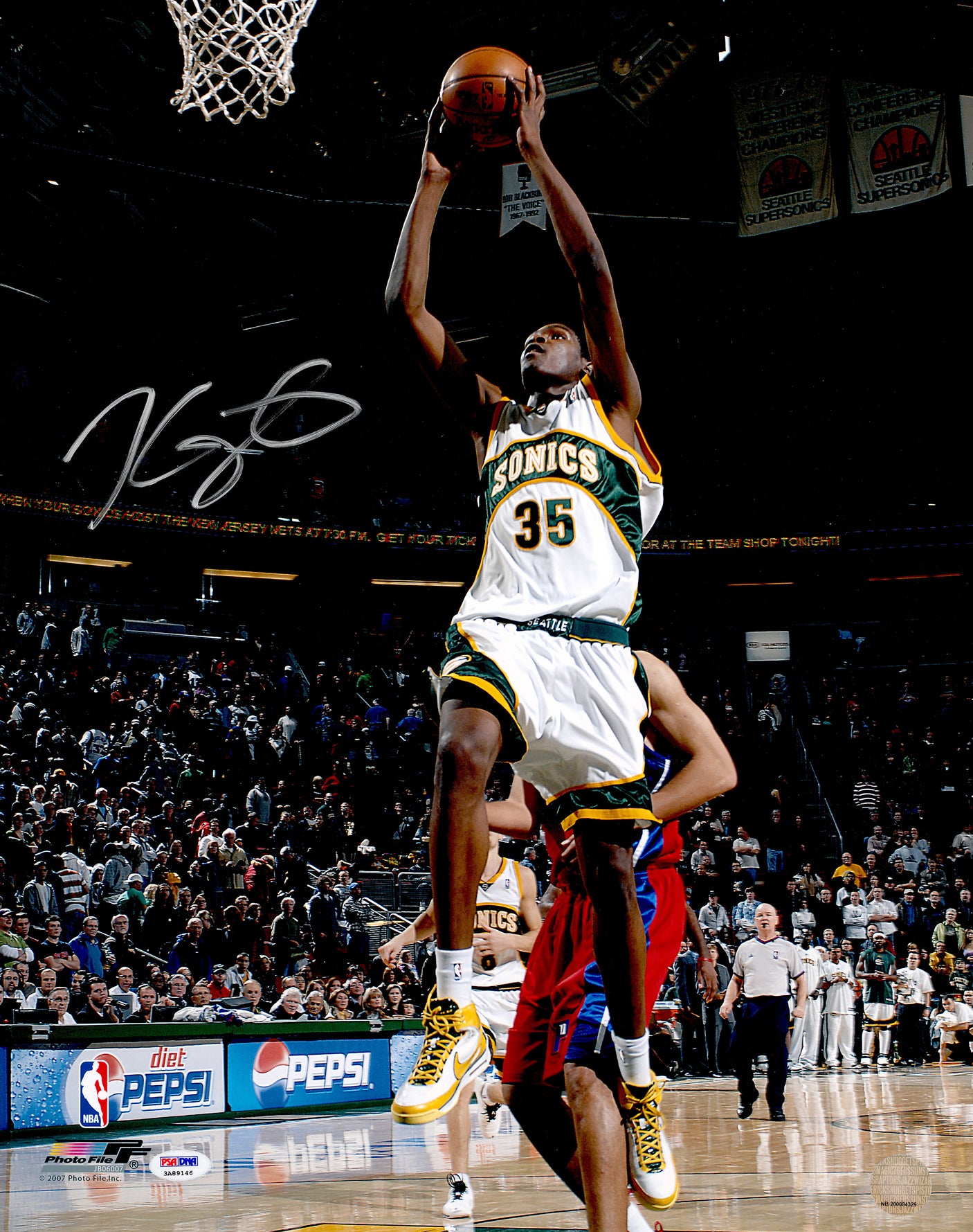 Kevin Durant Autographed Framed 16x20 Photo Seattle Supersonics PSA/DNA ITP Stock #256672