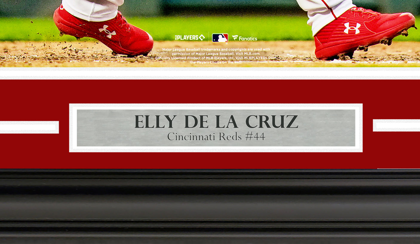 Elly De La Cruz Autographed Framed 16x20 Photo Cincinnati Reds Beckett BAS Witness Stock #256673