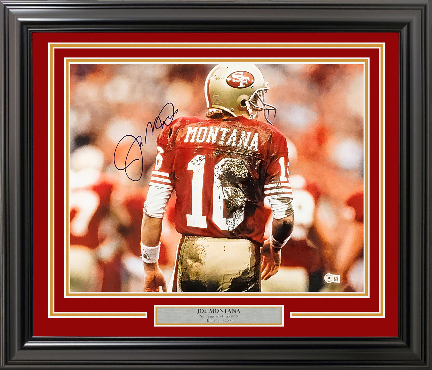 Joe Montana Autographed Framed 16x20 Photo San Francisco 49ers Beckett BAS QR Stock #256675