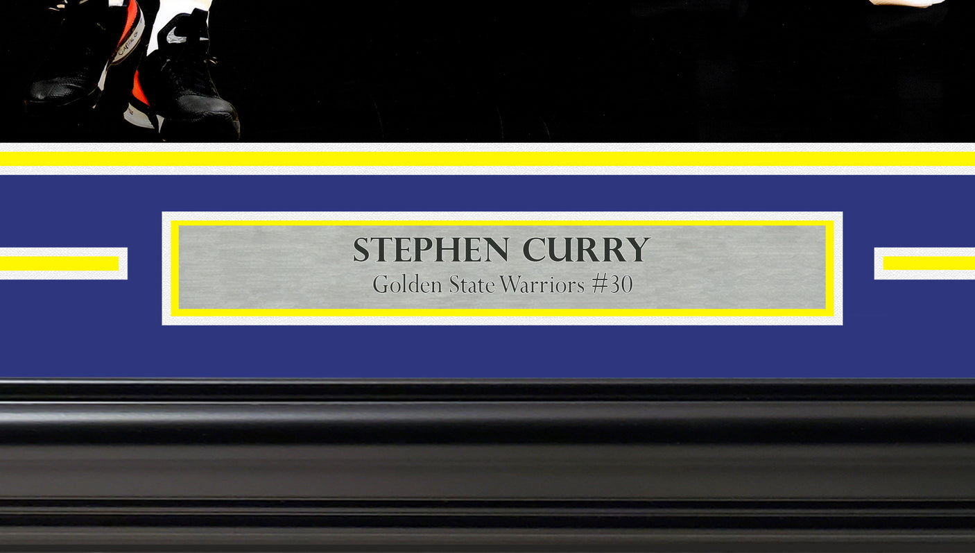 Stephen Curry Autographed Framed 16x20 Photo Golden State Warriors vs. LeBron James JSA Stock #256678