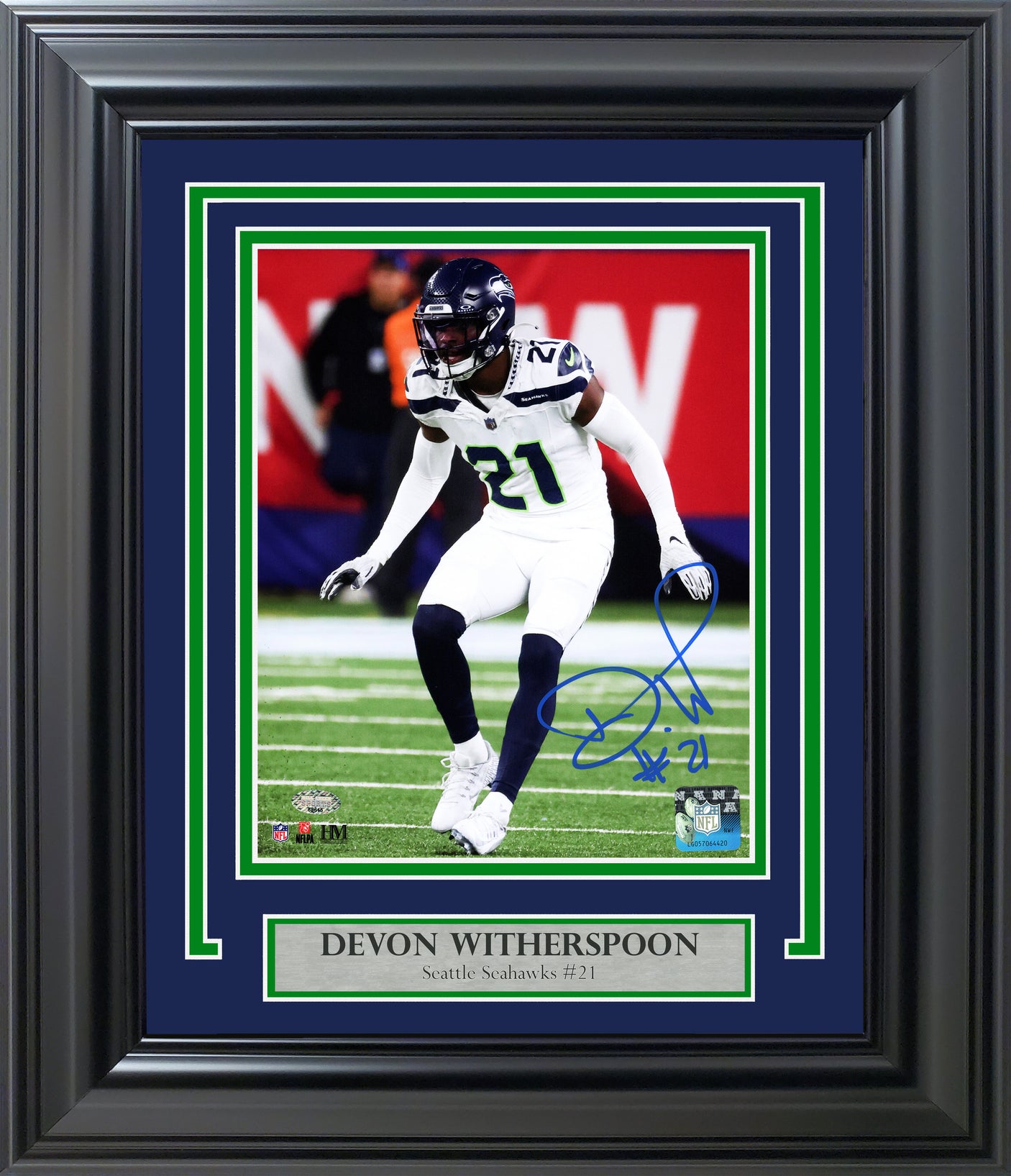 Devon Witherspoon Autographed Framed 8x10 Photo Seattle Seahawks MCS Holo Stock #256680