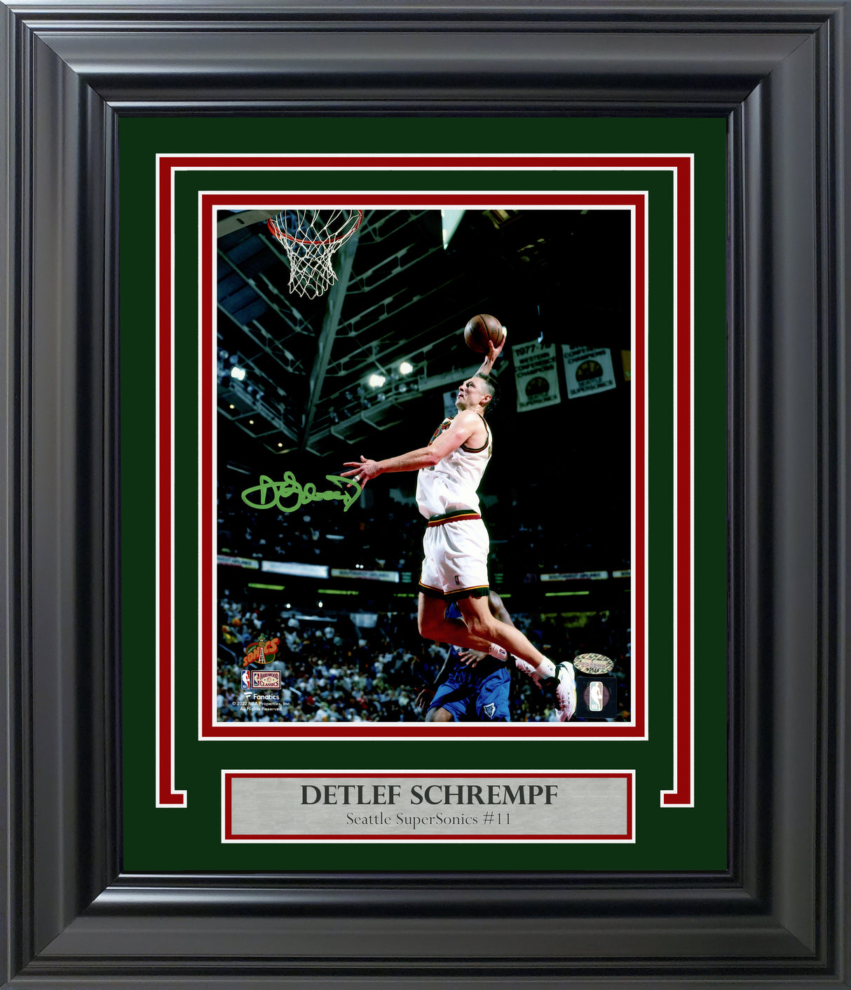 Detlef Schrempf Autographed Framed 8x10 Photo Seattle Supersonics MCS Holo Stock #256684