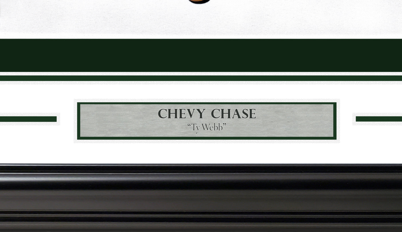 Chevy Chase Autographed Framed White Caddyshack Golf Pin Flag Beckett BAS Witness Stock #256694