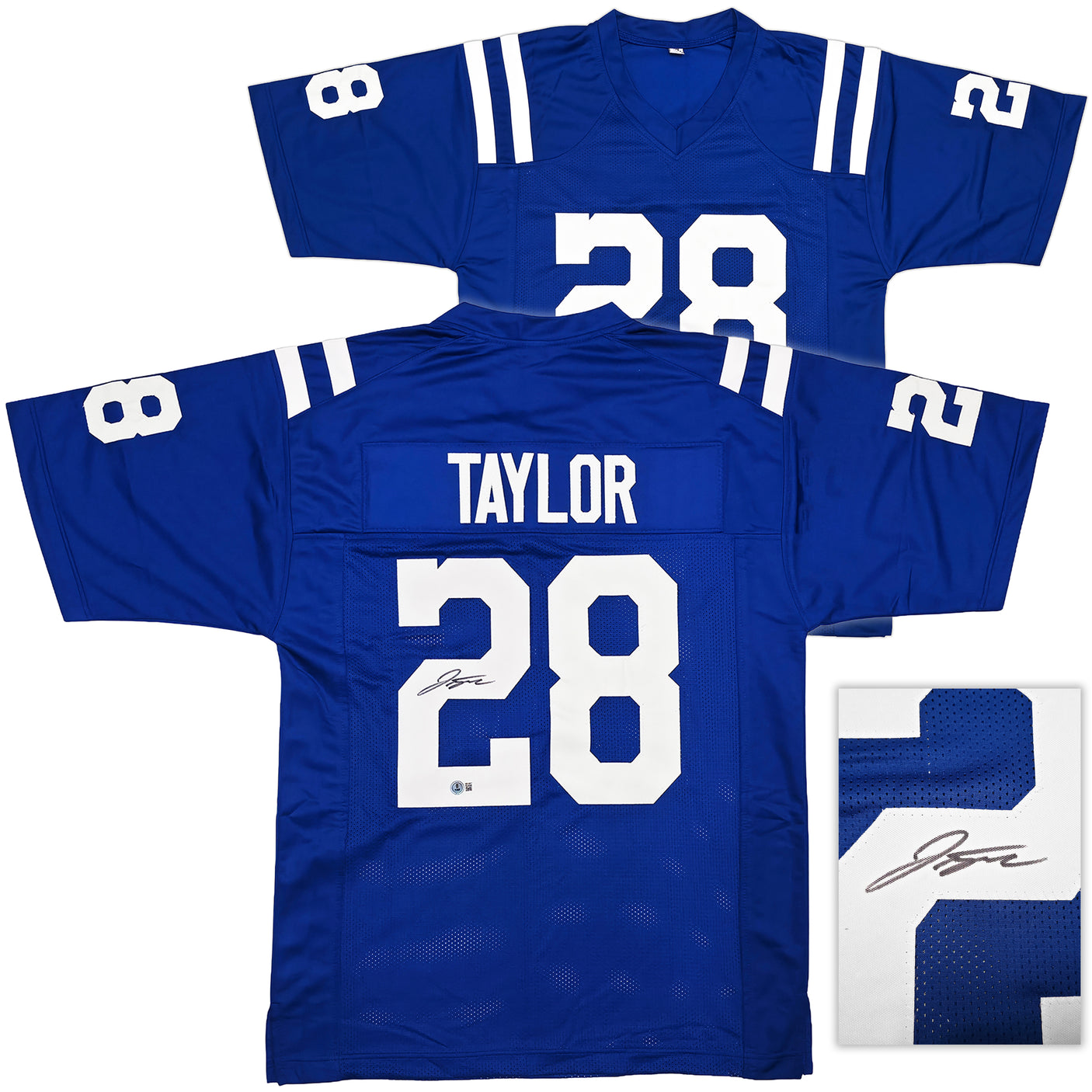 Indianapolis Colts Jonathan Taylor Autographed Blue Jersey Beckett BAS Witness Stock #256838