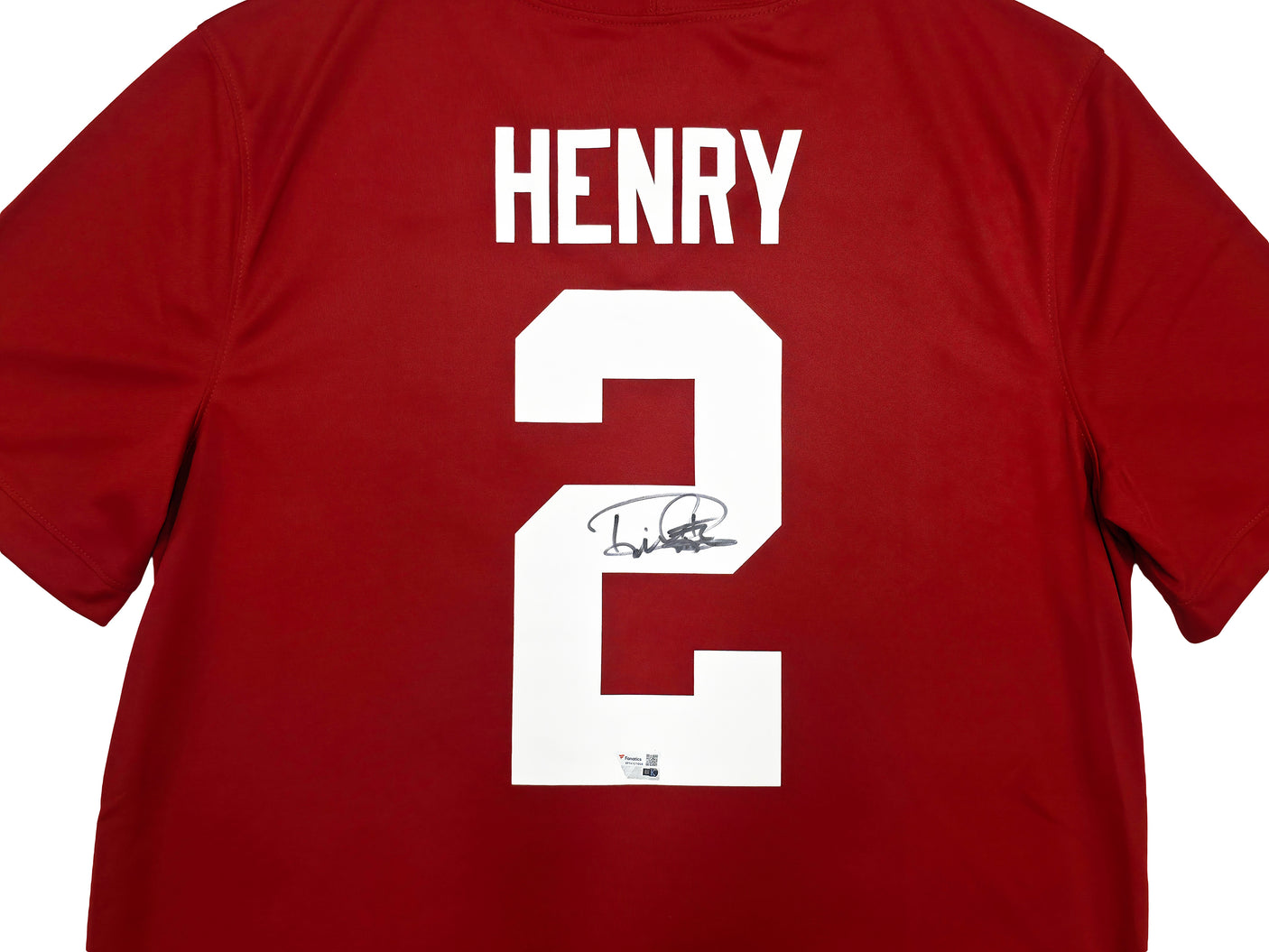 Alabama Crimson Tide Derrick Henry Autographed Red Nike Jersey Size L Fanatics Holo Stock #257001