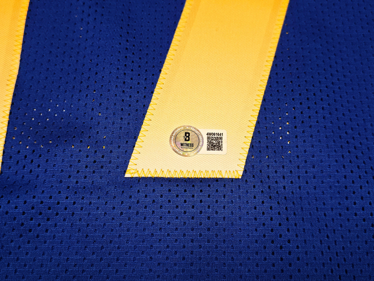 Los Angeles Rams Davante Adams Autographed Blue Jersey Beckett BAS Witness Stock #257216
