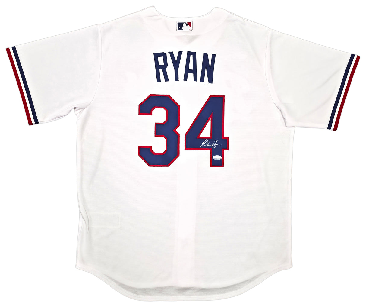 Texas Rangers Nolan Ryan Autographed White Nike Jersey Size XL PSA/DNA ITP Stock #257231