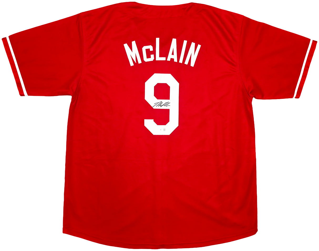 Cincinnati Reds Matt McLain Autographed Red Jersey Beckett BAS Witness Stock #257830