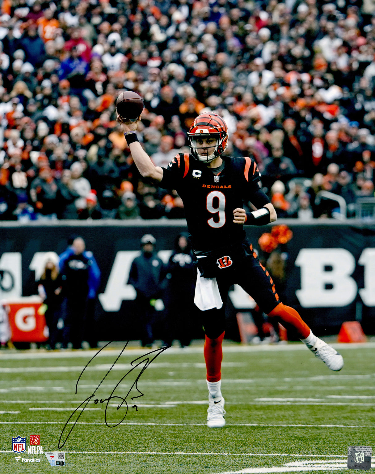 Joe Burrow Autographed 16x20 Photo Cincinnati Bengals Fanatics Holo Stock #257928