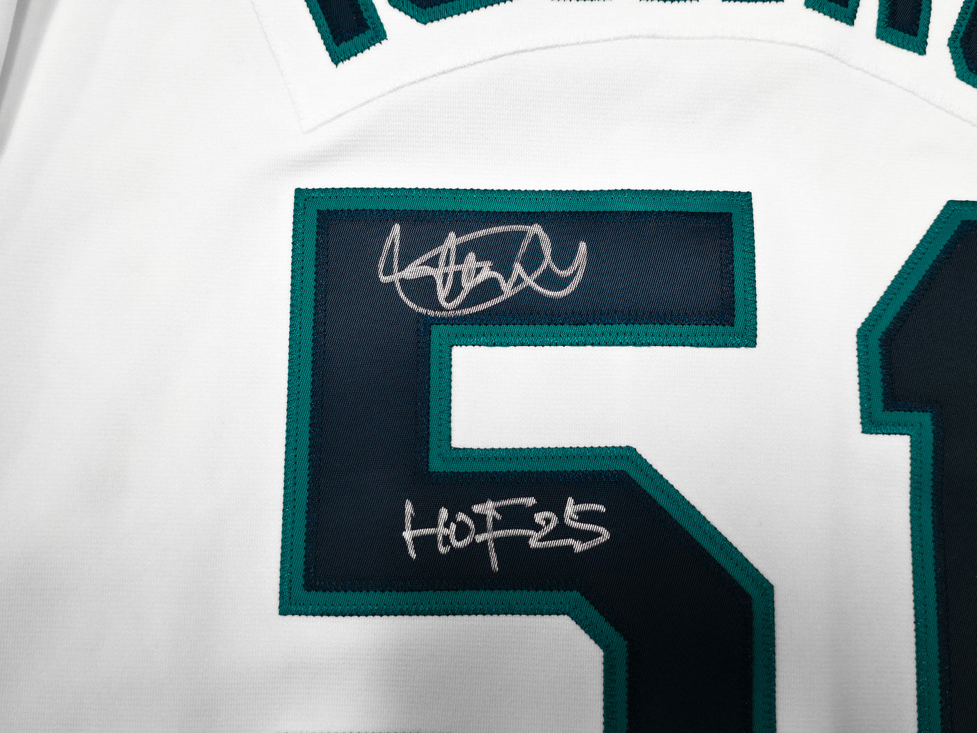 Seattle Mariners Ichiro Suzuki Autographed White Authentic Mitchell & Ness Cooperstown Authentic Collection 2001 ASG Patch Rookie Jersey Size 44 "HOF 25" IS Holo & Beckett BAS Witness Stock #256856