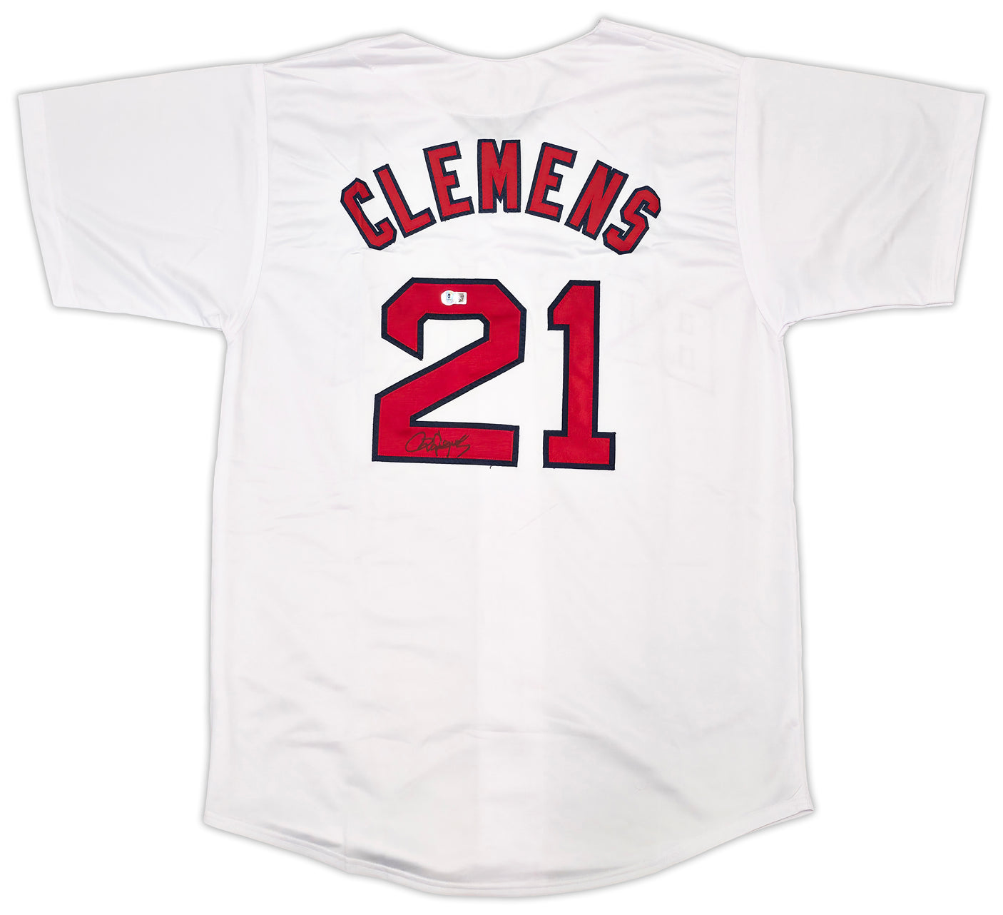 Boston Red Sox Roger Clemens Autographed White Jersey Beckett BAS QR Stock #254164