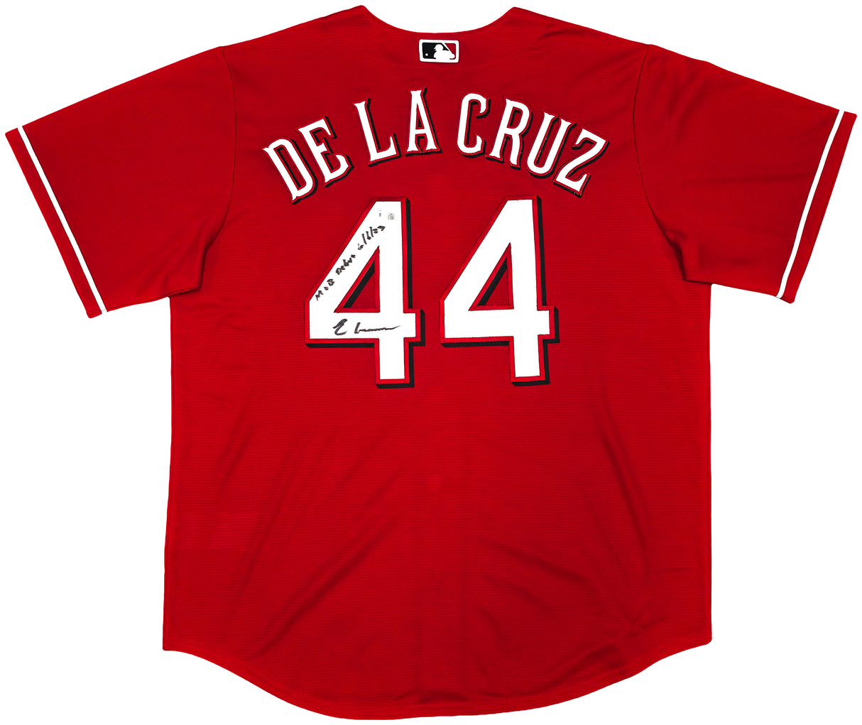 Cincinnati Reds Elly De La Cruz Autographed Red Nike Jersey Size XL "MLB Debut 6/6/23" Beckett BAS Witness Stock #256880