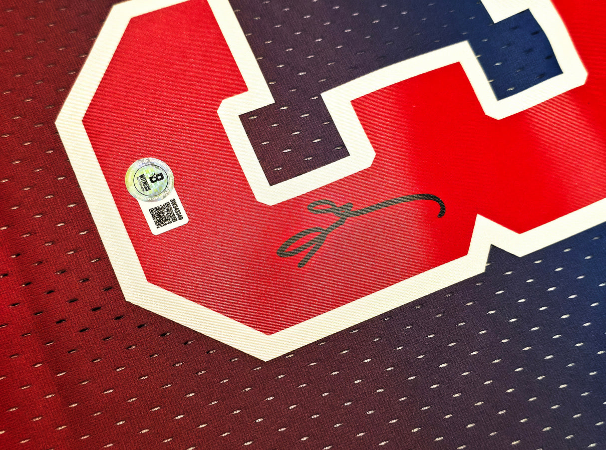 Philadelphia 76ers Allen Iverson Autographed Red Authentic Mitchell & Ness 1996-97 HWC Swingman Fadeaway Jersey Size 2XL Beckett BAS Witness Stock #253634