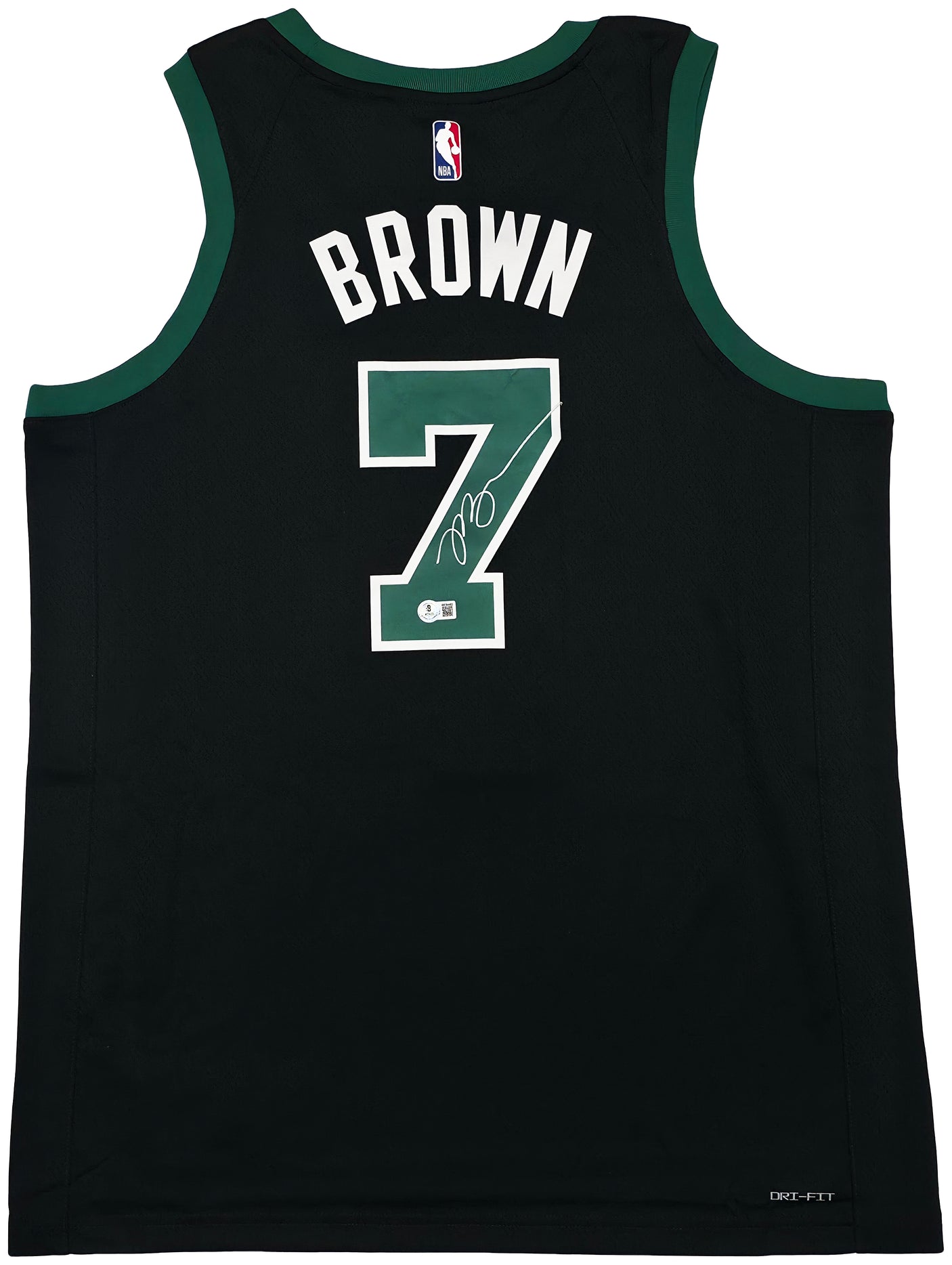 Boston Celtics Jaylen Brown Autographed Black Nike Swingman Statement Edition Jersey Size 52 Beckett BAS Witness Stock #256847