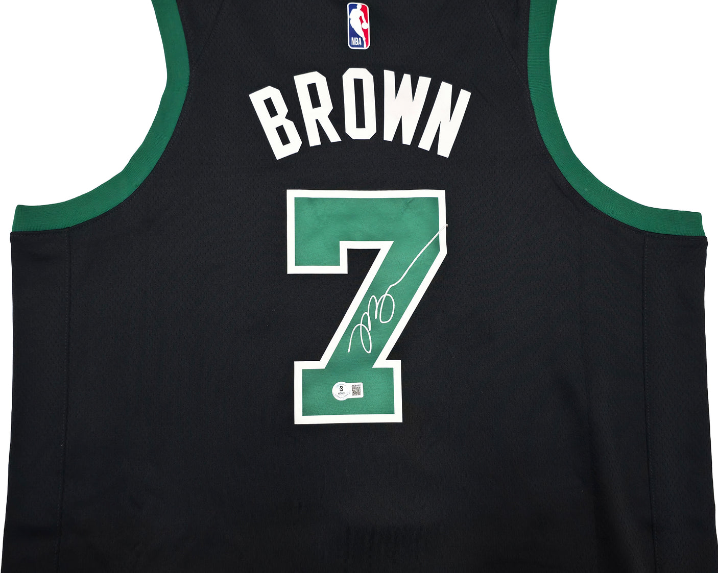 Boston Celtics Jaylen Brown Autographed Black Nike Swingman Statement Edition Jersey Size 52 Beckett BAS Witness Stock #256847