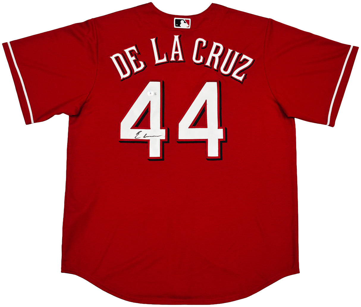 Cincinnati Reds Elly De La Cruz Autographed Red Nike Jersey Size XL Beckett BAS Witness Stock #256878