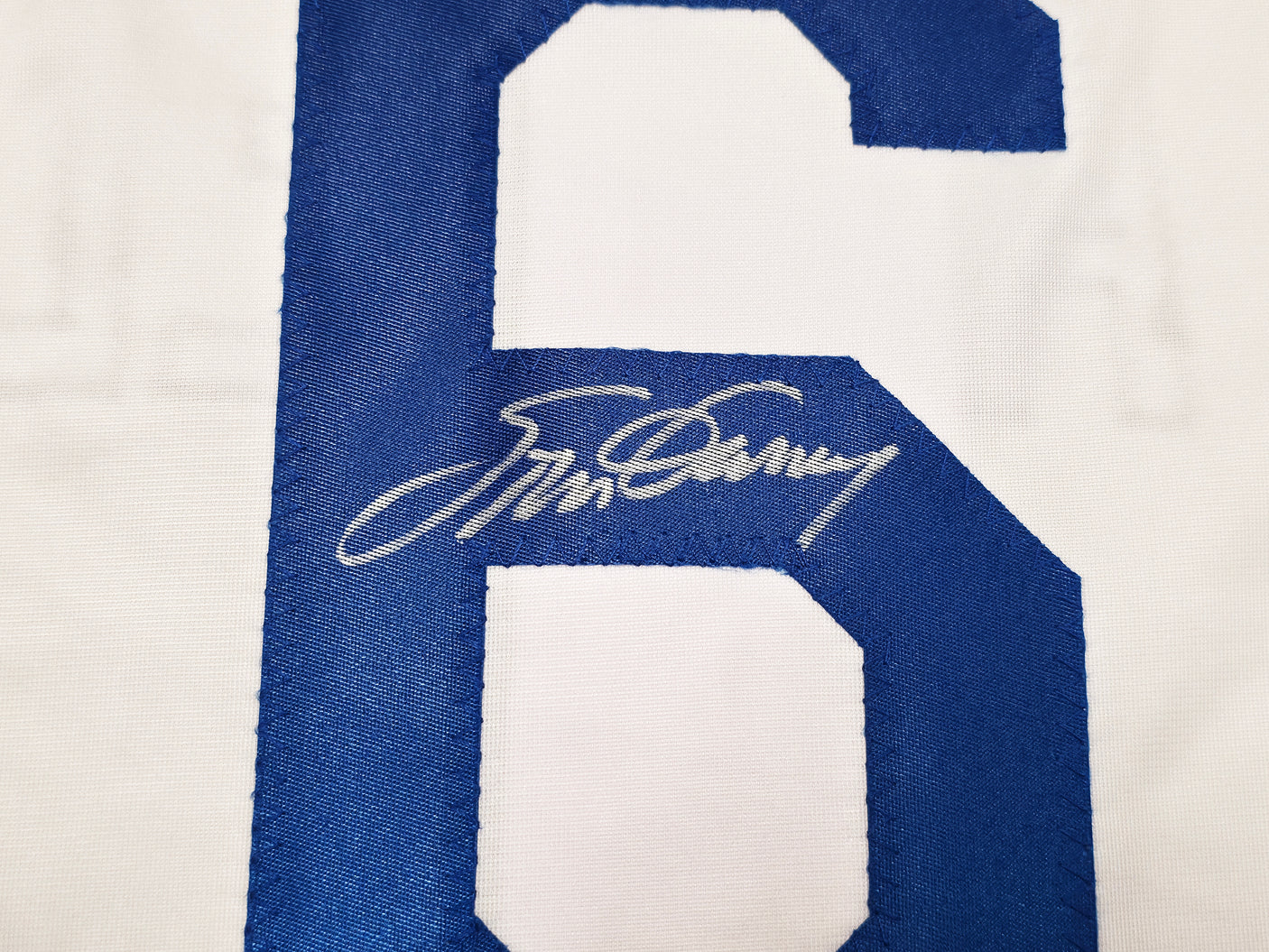 Los Angeles Dodgers Steve Garvey Autographed White Jersey Beckett BAS Witness Stock #256840