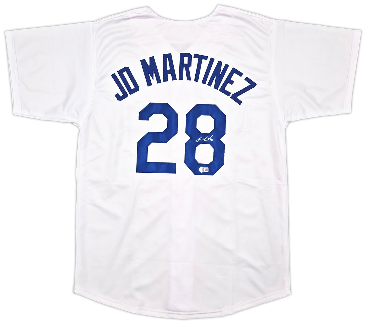 Los Angeles Dodgers JD Martinez Autographed White Jersey Beckett BAS Witness Stock #256899