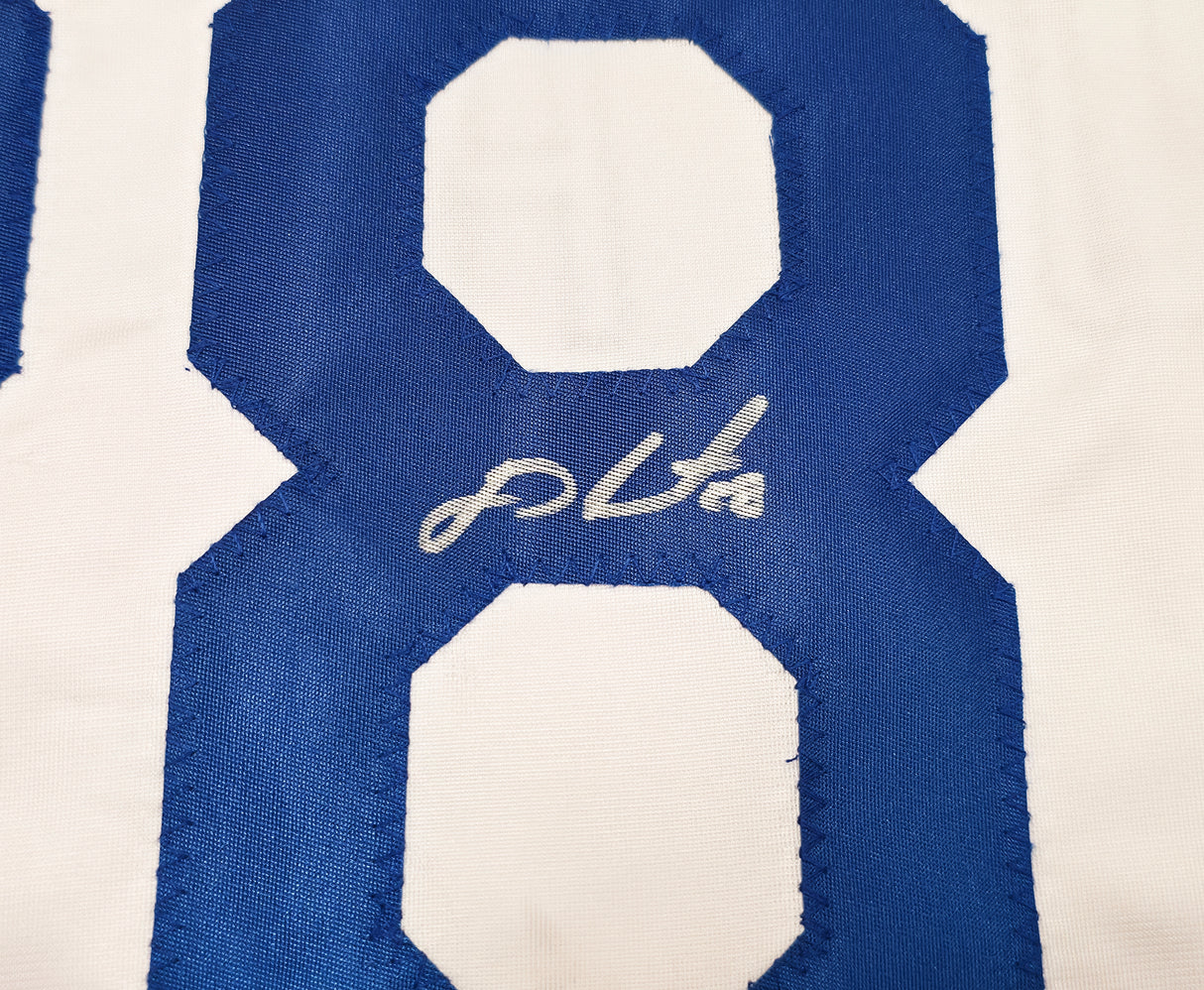 Los Angeles Dodgers JD Martinez Autographed White Jersey Beckett BAS Witness Stock #256899
