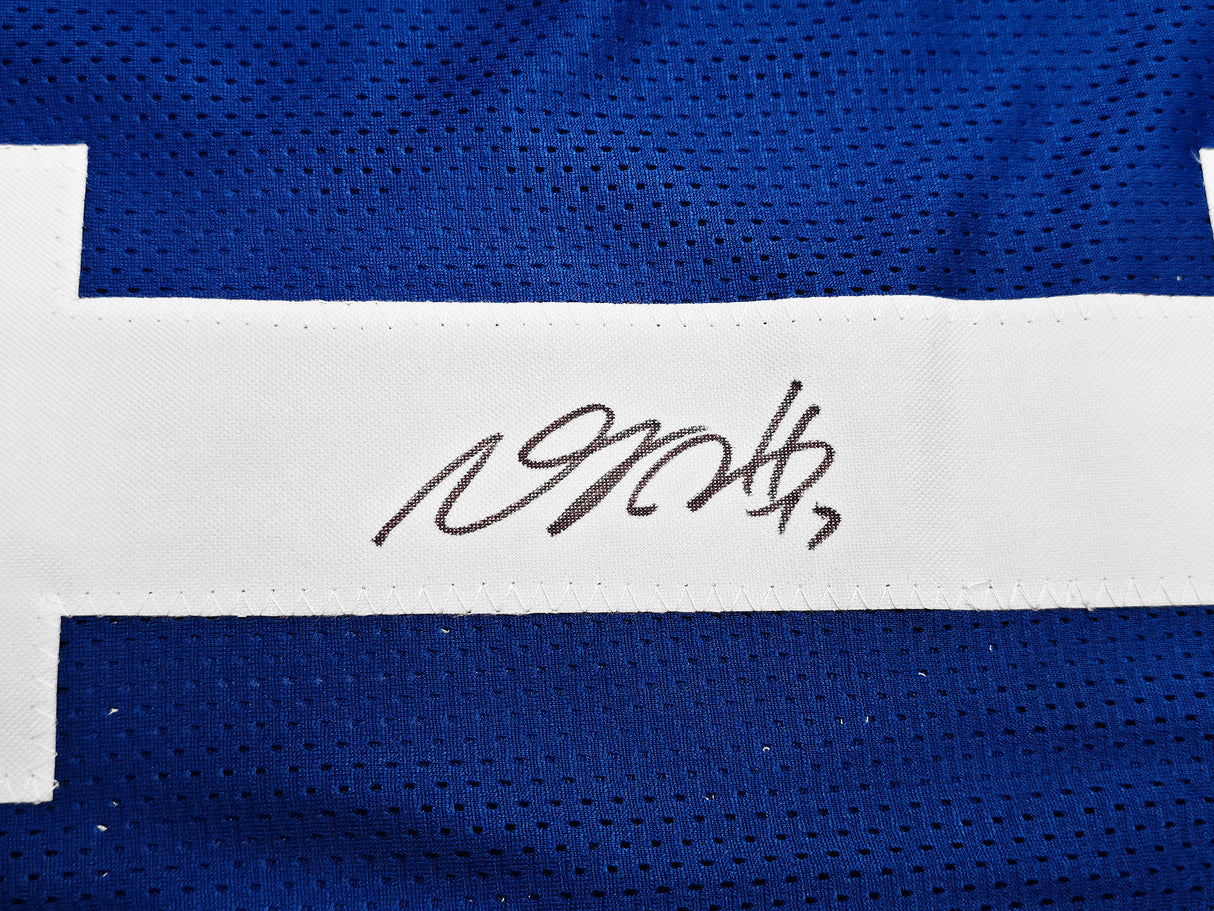 Los Angeles Rams Davante Adams Autographed Blue Jersey Beckett BAS Witness Stock #256898