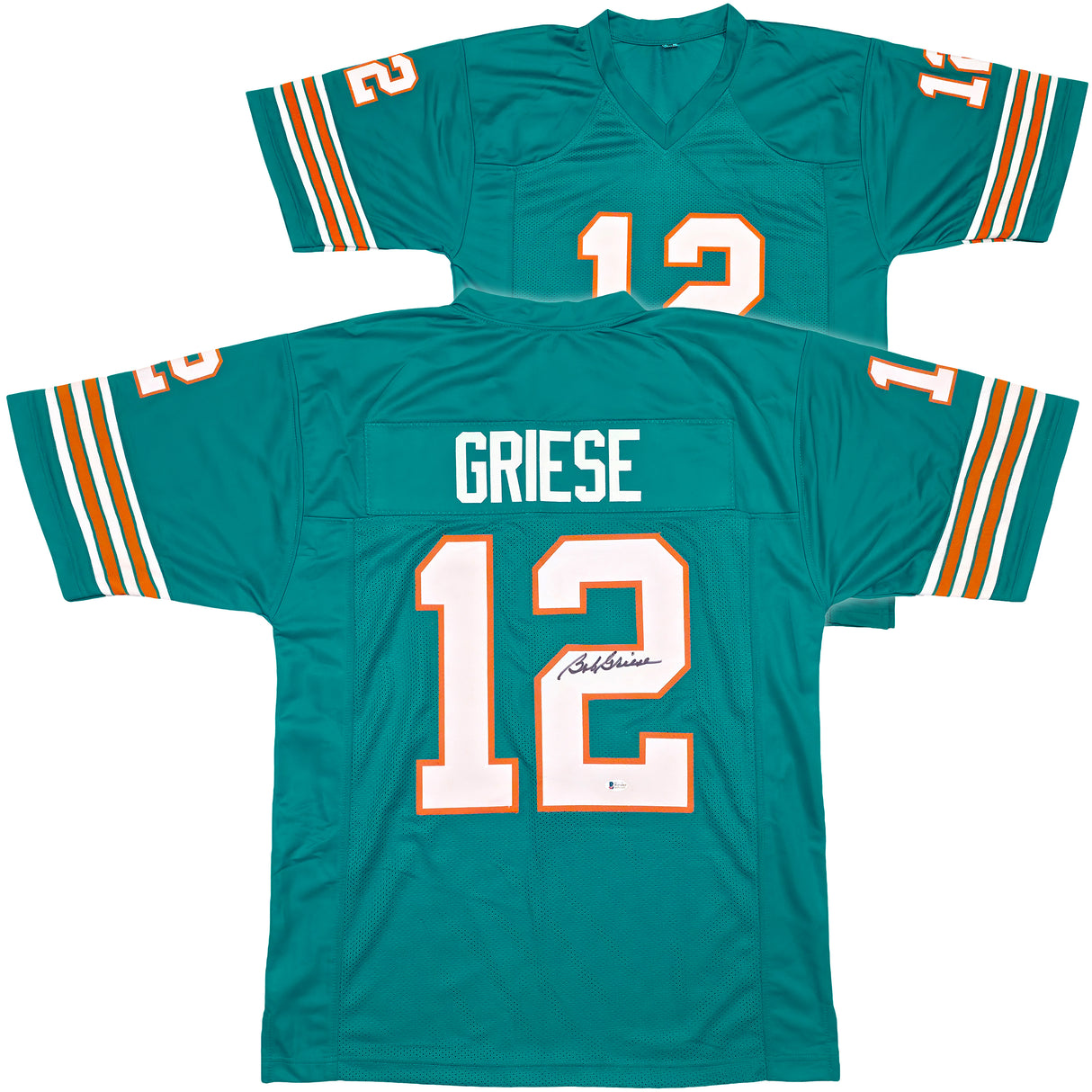 Miami Dolphins Bob Griese Autographed Teal Jersey Beckett BAS Witness Stock #256900