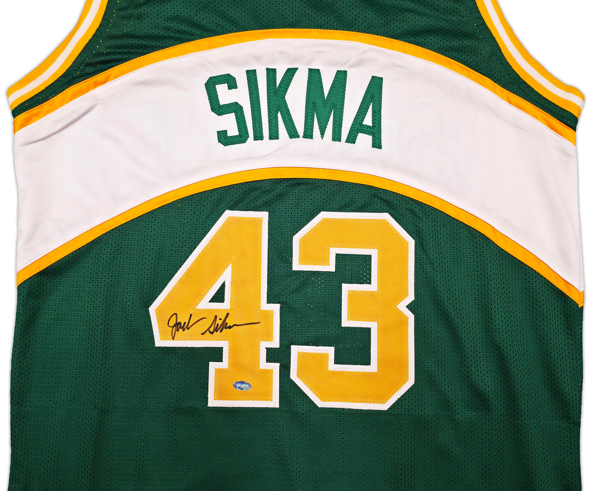 Seattle Supersonics Jack Sikma Autographed Green Jersey MCS Holo Stock #256726