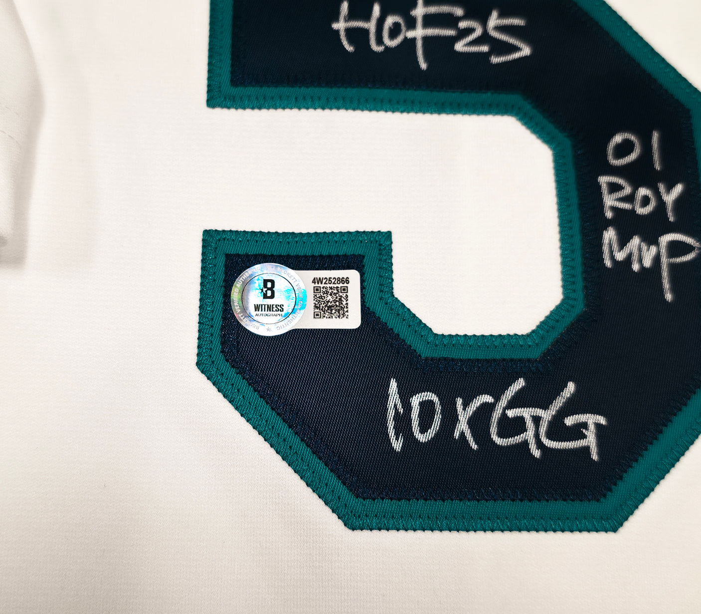 Seattle Mariners Ichiro Suzuki Autographed White Authentic Mitchell & Ness Cooperstown Authentic Collection 2001 ASG Patch Rookie Jersey Size 52 With 7 Stats IS Holo & Beckett BAS Witness Stock #256850