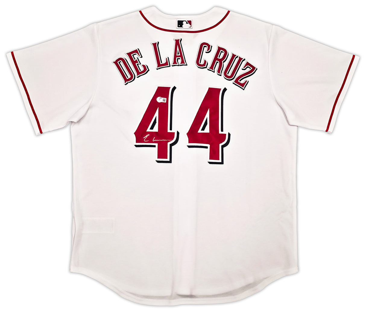 Cincinnati Reds Elly De La Cruz Autographed White Nike Jersey Size L Beckett BAS Witness Stock #256883