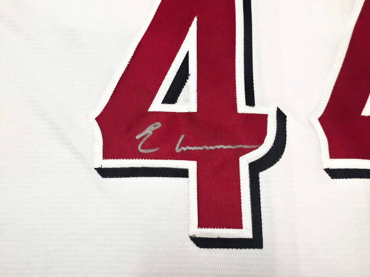 Cincinnati Reds Elly De La Cruz Autographed White Nike Jersey Size XL Beckett BAS Witness Stock #256884
