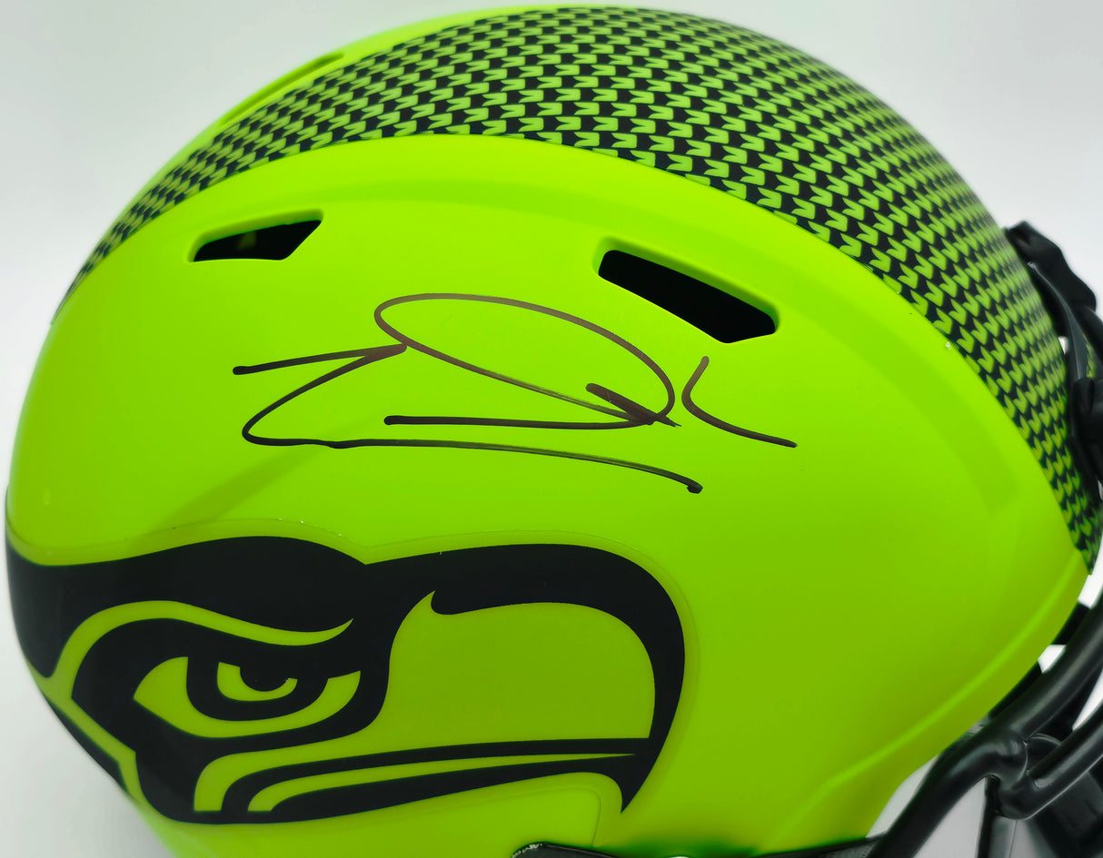 Zach Charbonnet Autographed Seattle Seahawks Rave Green Full Size Speed Replica Helmet MCS Holo Stock #256946