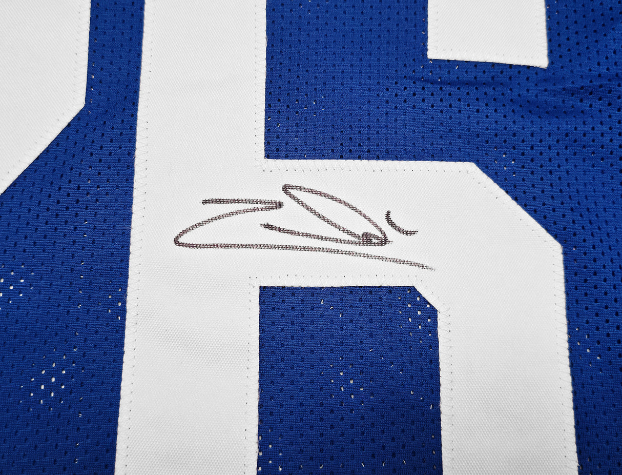 Seattle Seahawks Zach Charbonnet Autographed Blue Throwback Jersey MCS Holo Stock #256977