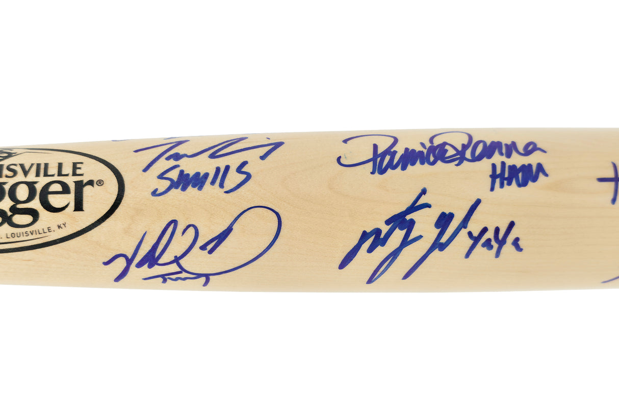 The Sandlot Movie Cast Autographed Black Louisville Slugger Baseball Bat With 8 Signatures Beckett BAS Witness Stock #260068