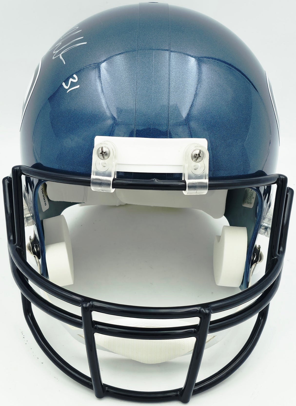 Kam Chancellor Autographed Seattle Seahawks Blue 2002-2011 Throwback Full Size VSR4 Replica Helmet Beckett BAS Witness Stock #258289