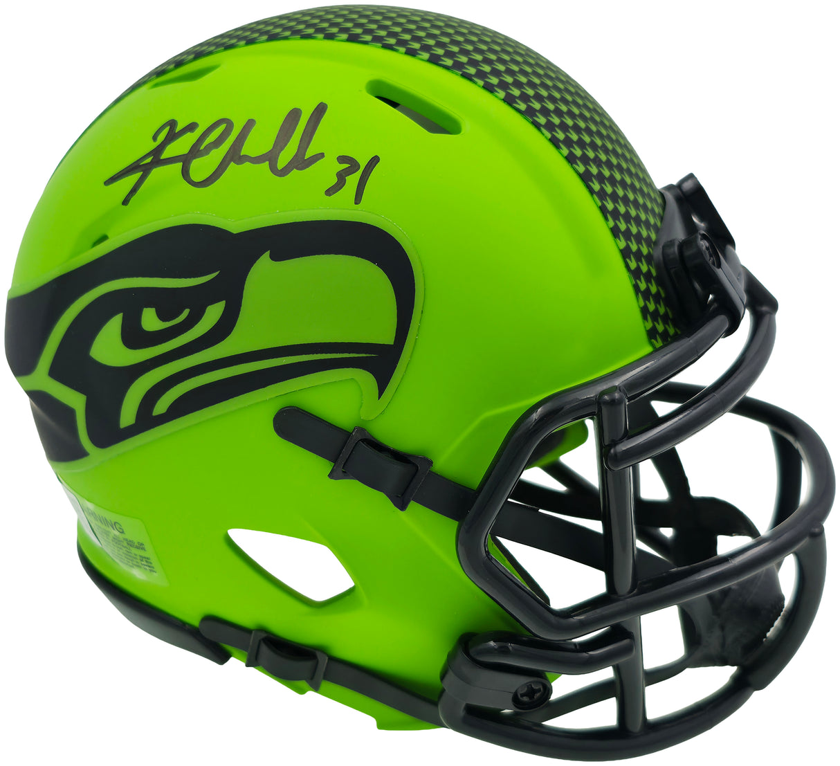 Kam Chancellor Autographed Seattle Seahawks Rave Green Speed Mini Helmet Beckett BAS Witness Stock #259857