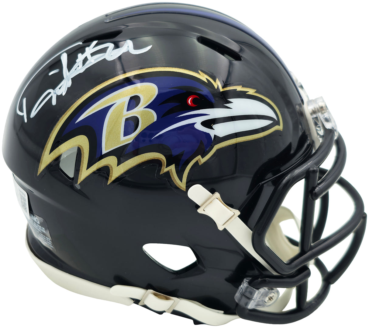 Derrick Henry Autographed Baltimore Ravens Black Speed Mini Helmet Beckett BAS Witness Stock #261817