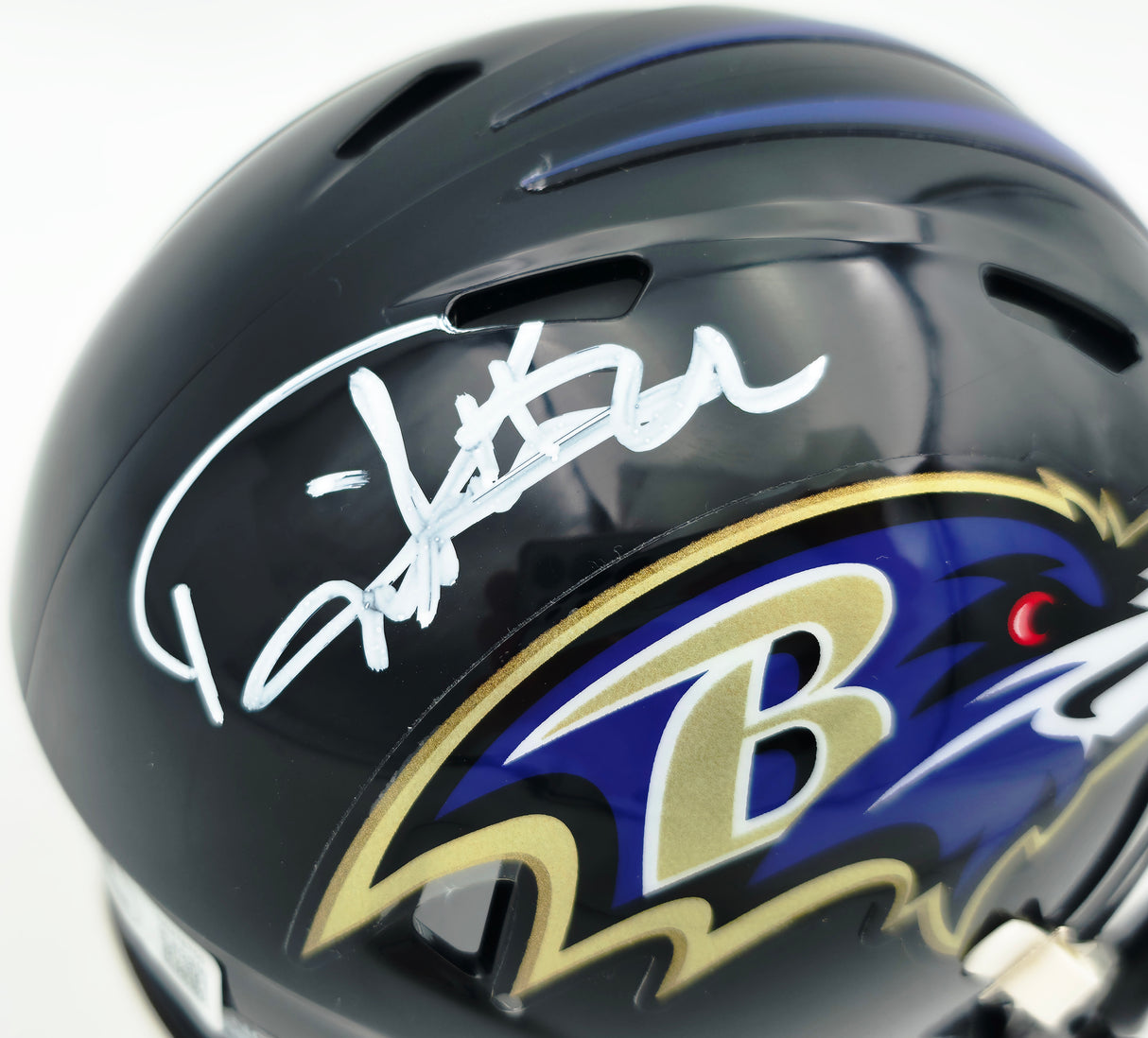 Derrick Henry Autographed Baltimore Ravens Black Speed Mini Helmet Beckett BAS Witness Stock #261817