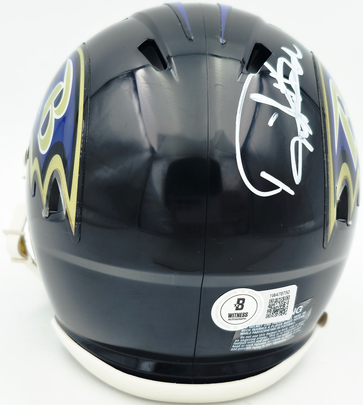 Derrick Henry Autographed Baltimore Ravens Black Speed Mini Helmet Beckett BAS Witness Stock #261817