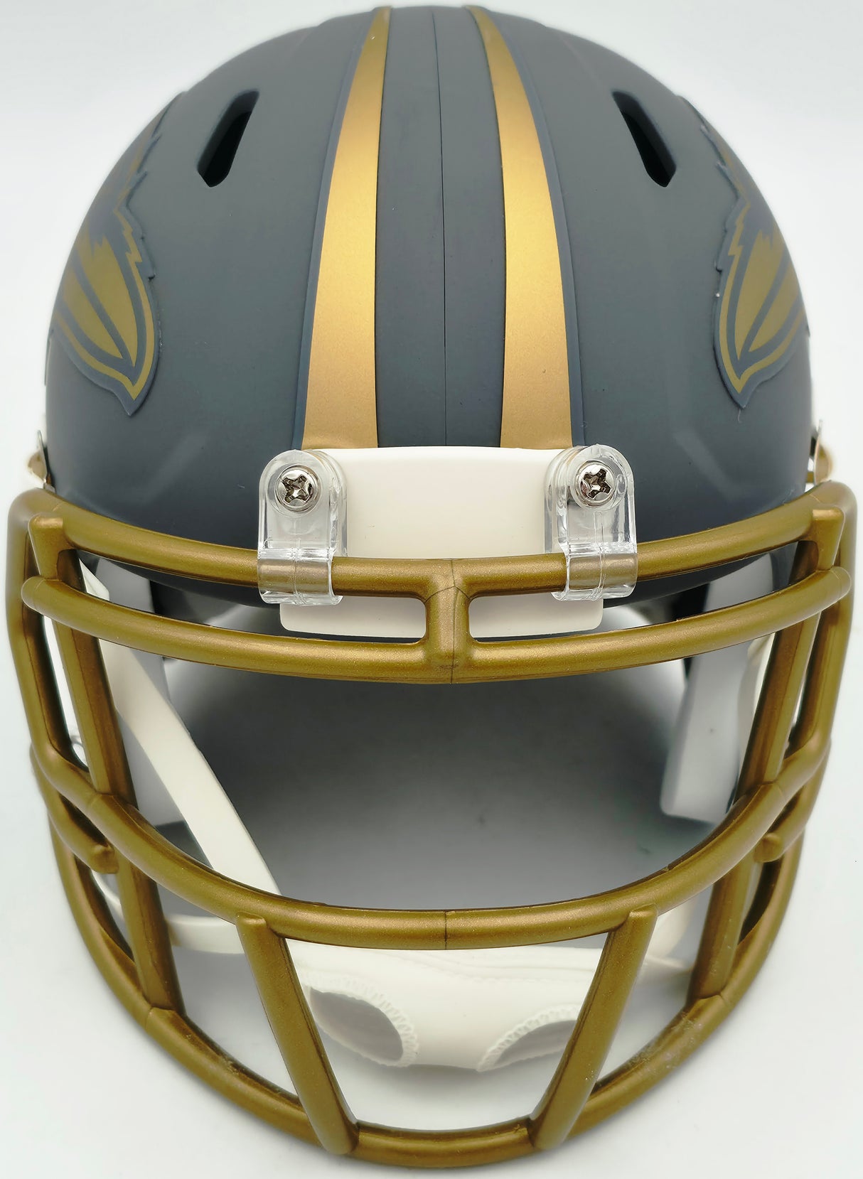 Derrick Henry Autographed Baltimore Ravens Slate Gray Speed Mini Helmet Beckett BAS Witness Stock #261818