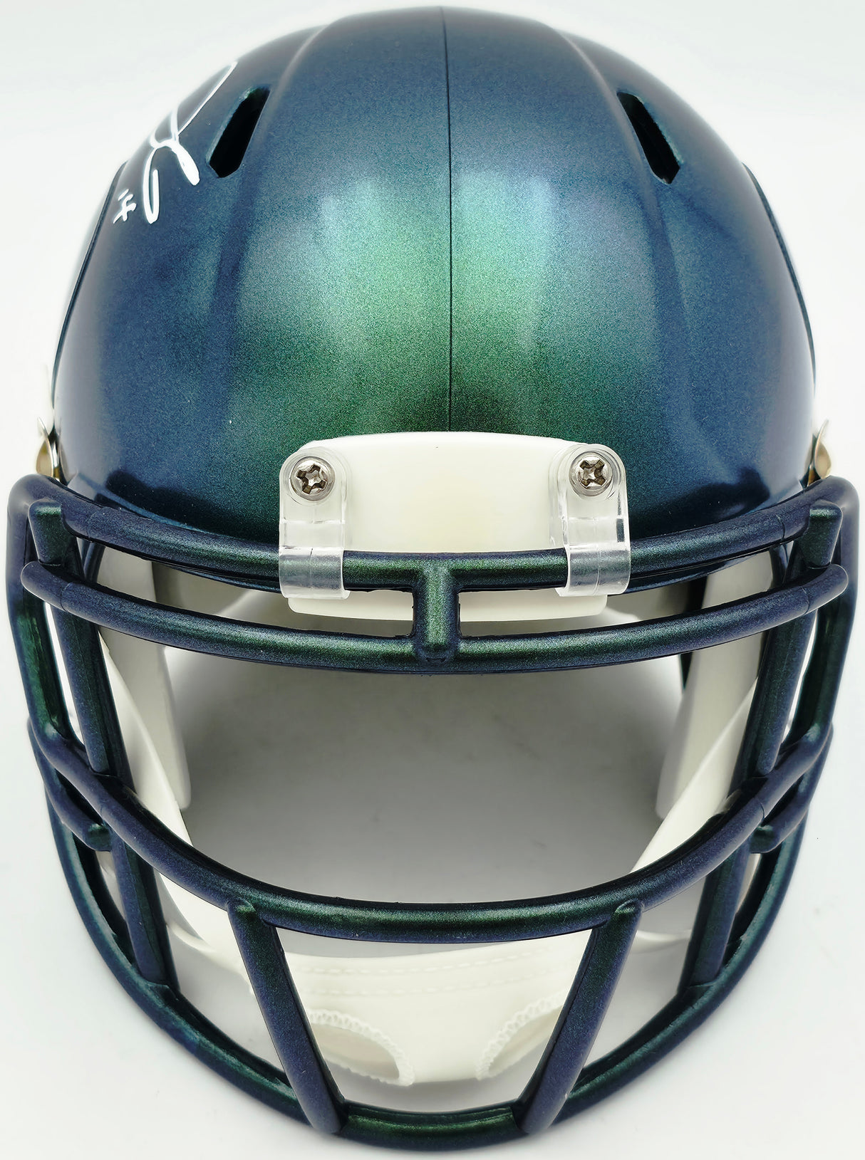 Sam Darnold Autographed Seattle Seahawks Metallic Green Rivalries Speed Mini Helmet Beckett BAS Witness Stock #261846