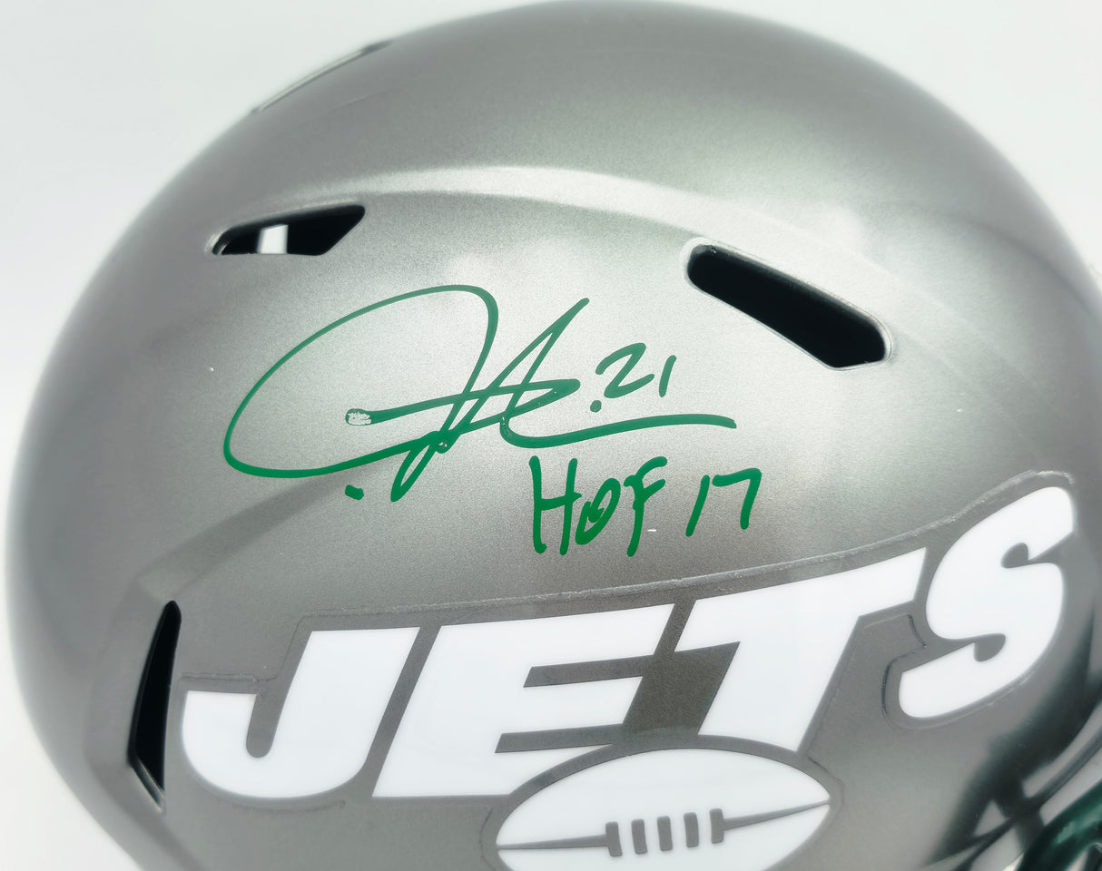 LaDainian Tomlinson Autographed New York Jets Flash Gray Full Size Speed Replica Helmet "HOF 17" Beckett BAS Witness Stock #261832