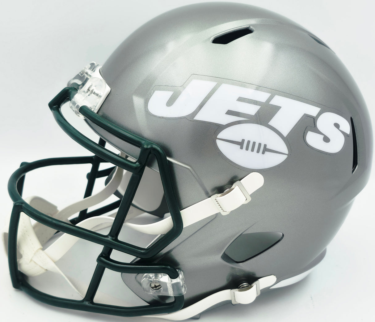 LaDainian Tomlinson Autographed New York Jets Flash Gray Full Size Speed Replica Helmet "HOF 17" Beckett BAS Witness Stock #261832