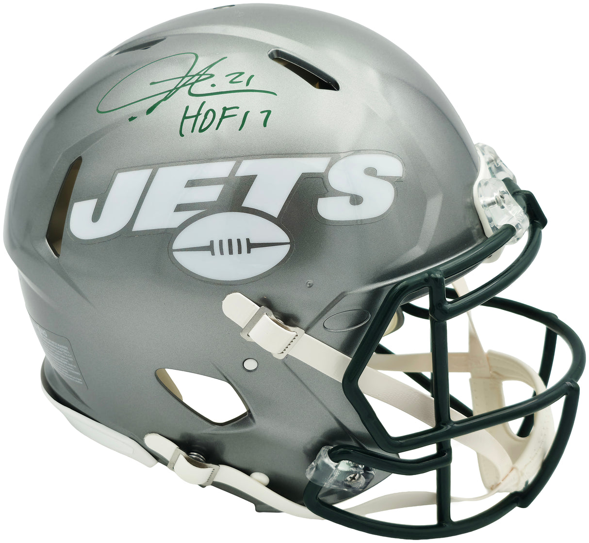 LaDainian Tomlinson Autographed New York Jets Flash Gray Full Size Speed Authentic Helmet "HOF 17" Beckett BAS Witness Stock #261831