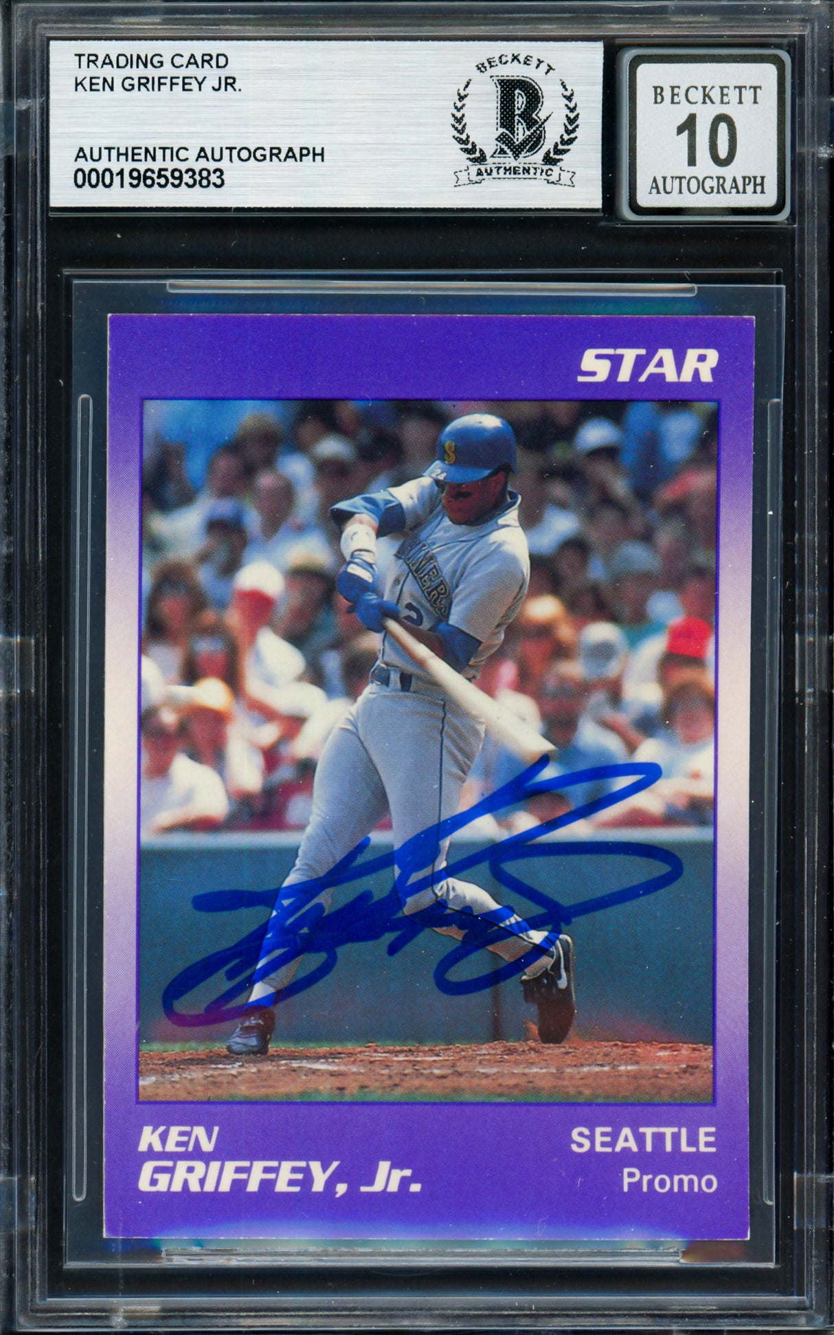 Ken Griffey Jr. Autographed 1990 Star Promo Card Seattle Mariners Auto Grade Gem Mint 10 Beckett BAS Stock #261775