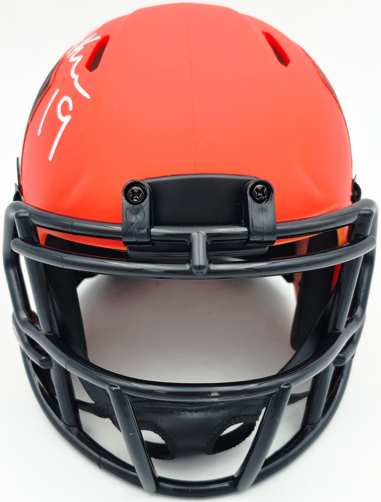 Bernie Kosar Autographed Cleveland Browns Rave Orange Speed Mini Helmet JSA Witness Stock #261882