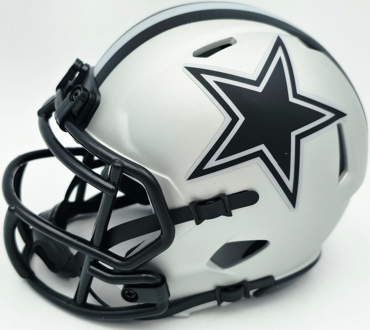 Drew Pearson Autographed Dallas Cowboys Rave Silver Speed Mini Helmet "HOF 21" Beckett BAS QR Stock #261895