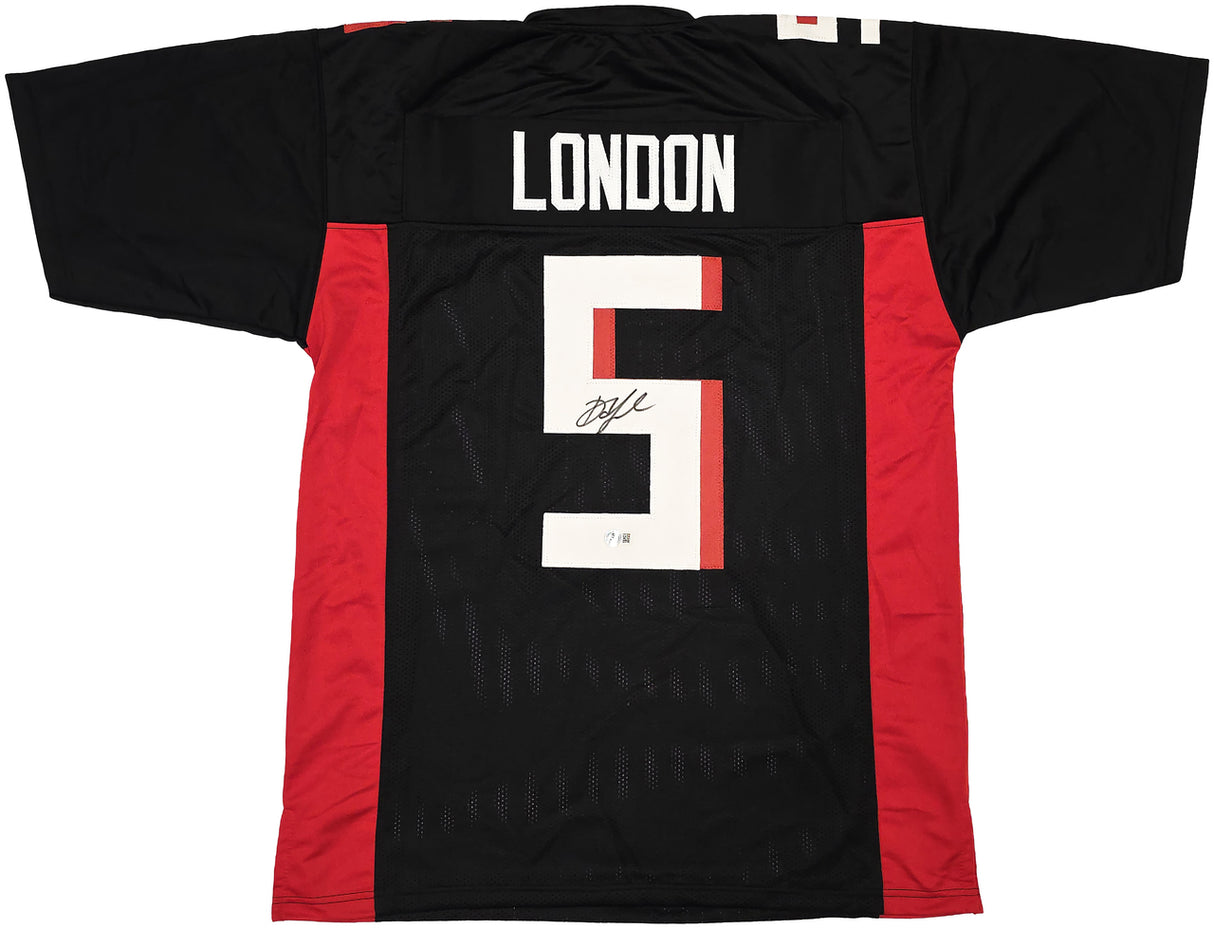 Atlanta Falcons Drake London Autographed Black Jersey Beckett BAS Witness Stock #261837