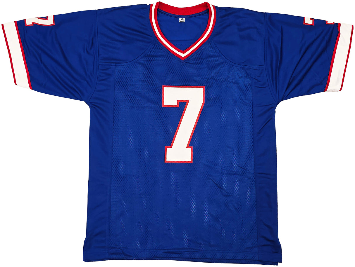 Buffalo Bills Doug Flutie Autographed Blue Jersey Beckett BAS Witness Stock #261912