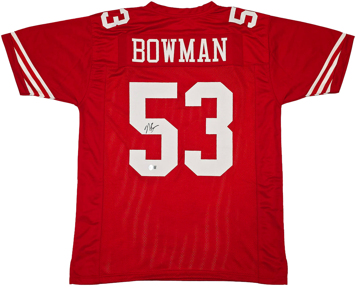 San Francisco 49ers NaVorro Bowman Autographed Red Jersey Beckett BAS Witness Stock #260073