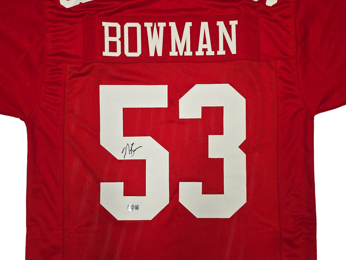 San Francisco 49ers NaVorro Bowman Autographed Red Jersey Beckett BAS Witness Stock #260073